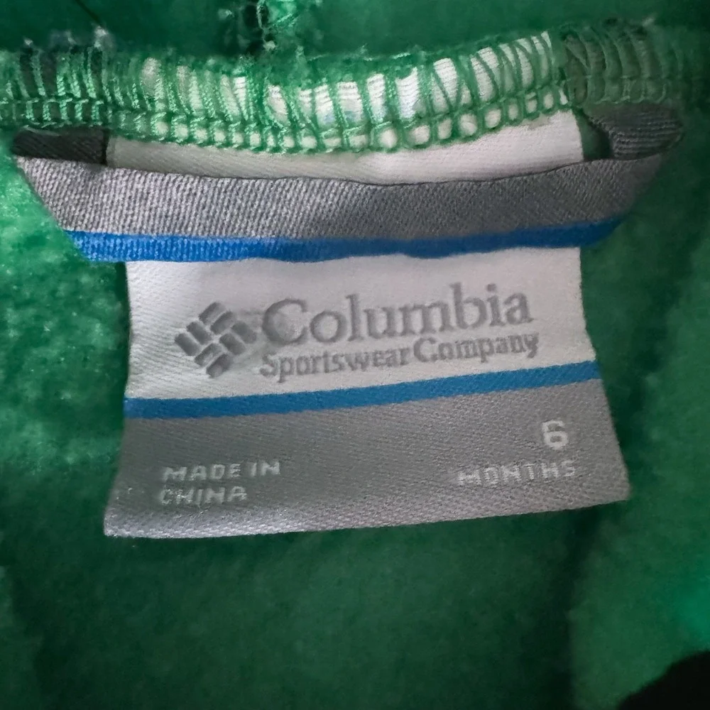 Columbia Fleece Bunting 6 Months Hooded Infant Zip Up Dinosaur Pram Mittens